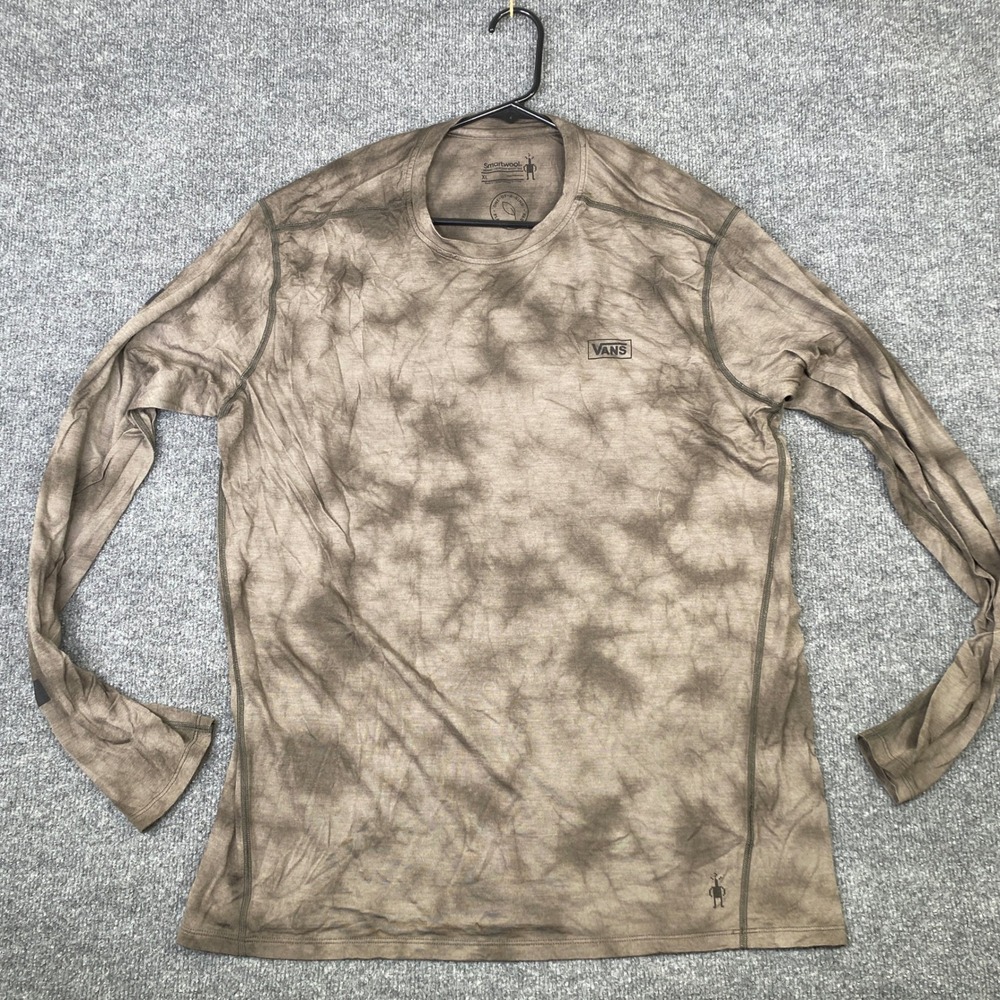 Smartwool Vans Merino 150 Plant Based Dye LS Shirt Mens XL Brown Tie Dye